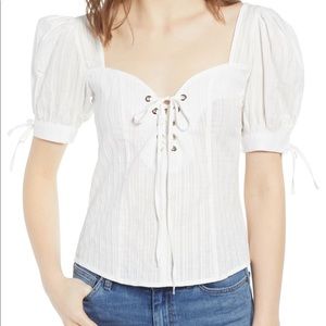 Bishop + Young Lace-up Sweetheart Top